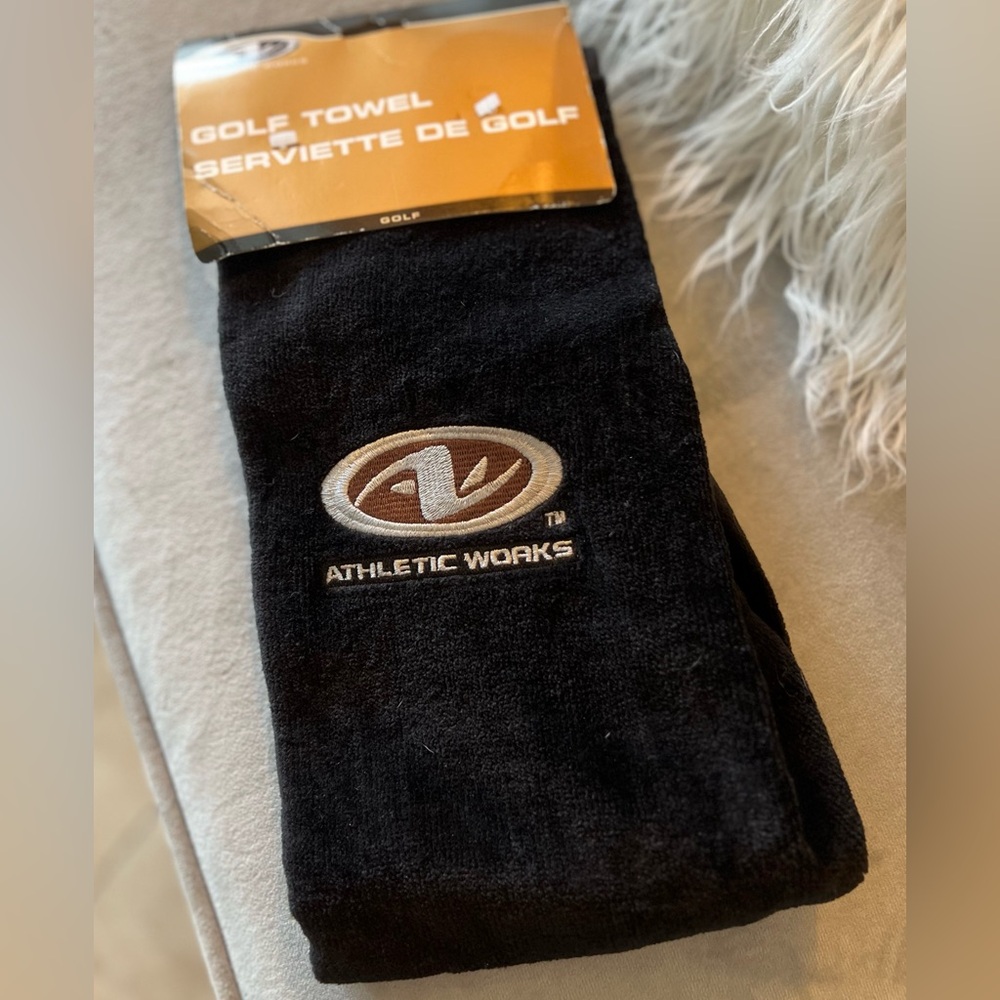 Athletic Works Black Golf Towel